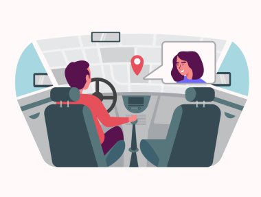 Sürücü GPS ve mürettebatla sohbet etmek için HUD teknolojisi kullanıyor.. 