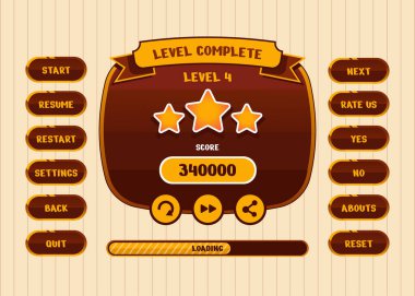 Ortaçağ RPG video oyunları oluşturmak için tüm set puanlama oyunu, simge, pencere ve elementleri için tasarım