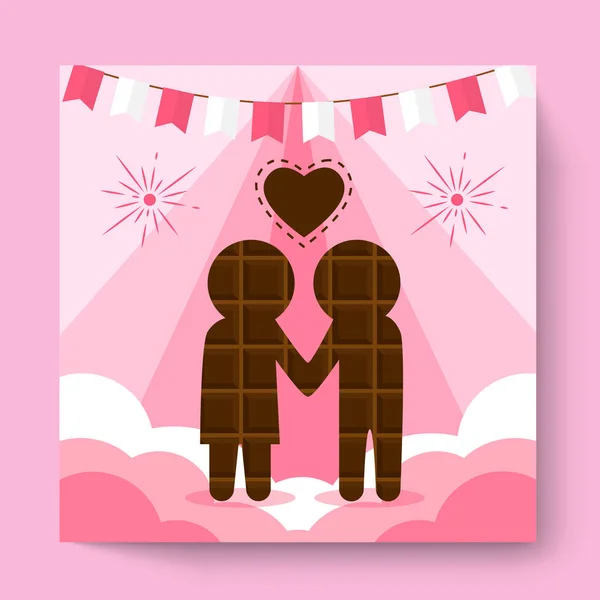 Couple Love Embraces Standing Backs Viewers Vector Isolated Illustration Texture — Stock Vector