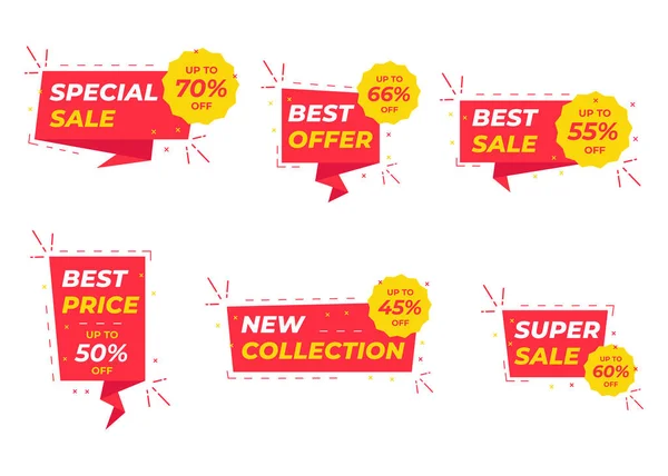 Sale Banner Templates Design Special Offer Tags Super Sale Discounts — 图库矢量图片