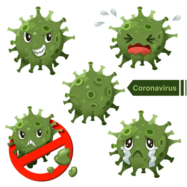 Corona Virus Graphic Doodle Cartoon Characters Collection Concept Corona Virus — Stock Vector