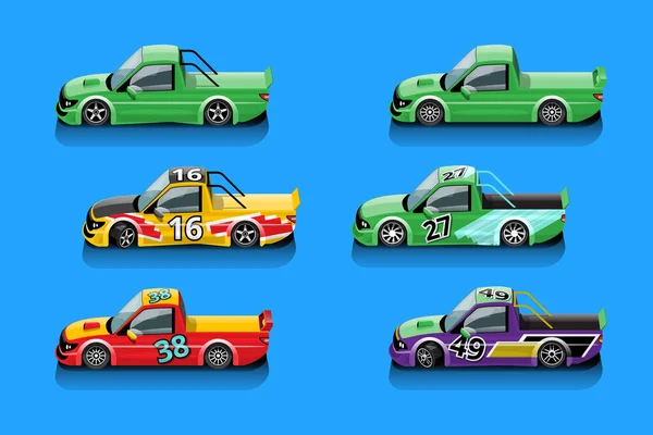 Game Start Player Can Select Racing Car Game Library Tune — 图库矢量图片