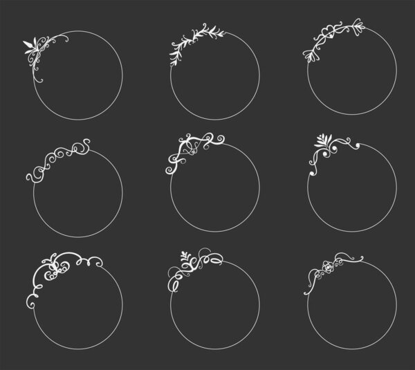 Набор элегантных элементов дизайна круга для декоративных изолированных, редактируемых элементов для Ваших изысканных дизайнов. Дизайн векторной иллюстрации.