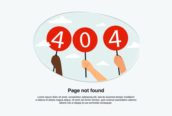 Internet Network Warning 404 Error Page File Found Web Page — Διανυσματικό Αρχείο