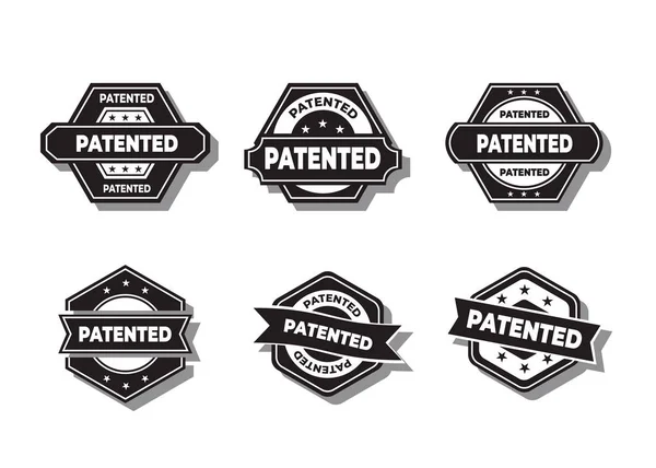 Patented Stamp Vector Set White Background —  Vetores de Stock