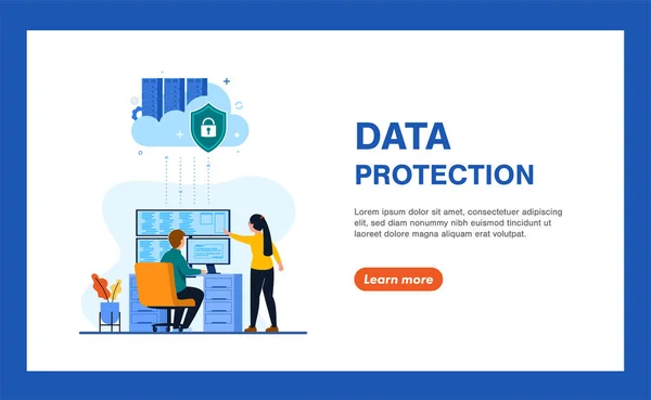 Seguridad Global Datos Seguridad Datos Personales Ilustración Concepto Línea Seguridad — Vector de stock