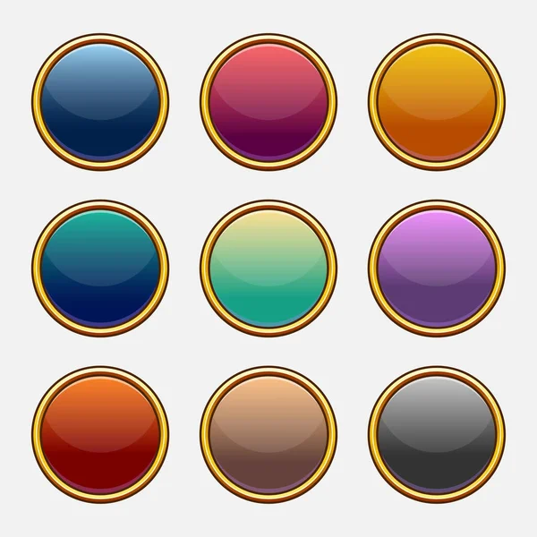 Colorful Vector Set Game Blank Slots Elements Mobile Applications Options — Vetor de Stock