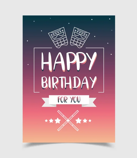 Set Happy Birthday Cards Lettering Vector Illustration — Stock Vector