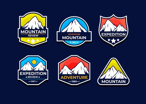 Erkunden Sie Mountain Advanture Symbolvektorset — Stockvektor