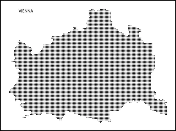Vector Halftone Peta Bertitik Dari Capital City Vienna Dari Austria - Stok Vektor