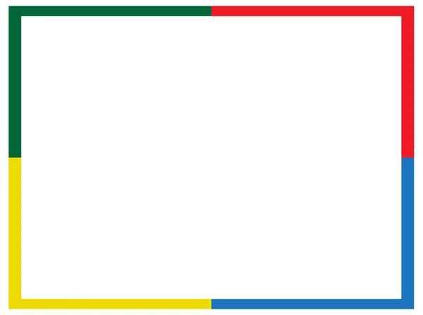 白い背景に独立したカラフルな長方形のストライプの境界線のデザイン ベクトル図 — ストックベクタ