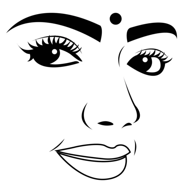 Arte Digital Una Mujer India Ilustración Vectorial — Archivo Imágenes Vectoriales