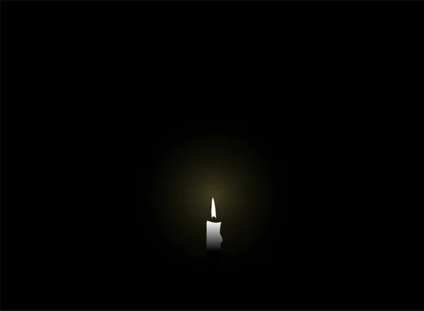 Светящаяся Свеча Медленно Распространяет Свою Яркость Темноту Векторная Иллюстрация — стоковый вектор
