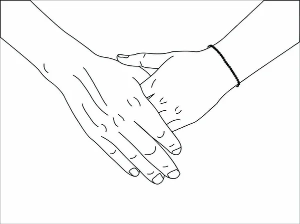 Tenant Main Couple Mariage Illustration Vectorielle — Image vectorielle
