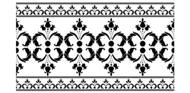 Hindistan geleneksel ve kültürel sari sınır tasarımı konsepti beyaz arka planda izole edilmiş çiçek yaprakları pürüzsüz desendedir