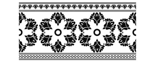 Indyjskie Tradycyjne Kulturalne Saree Granicy Koncepcji Projektowania Kwiatów Płatków Izolowanych — Wektor stockowy