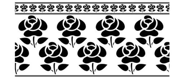 印度传统的和文化的萨里边框的设计概念 花瓣与白色背景隔离是无缝图案 — 图库矢量图片