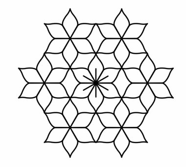 Hindistan geleneksel ve kültürel Rangoli çiçek yaprağı tasarım konsepti beyaz arka planda izole edilmiş sanat - vektör illüstrasyonu