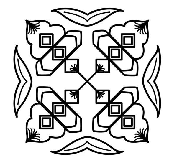 Mandala Concept Conception Objets Géométriques Des Lignes Isolées Sur Fond — Image vectorielle