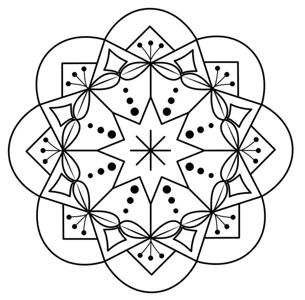 Indische Traditionelle Und Kulturelle Rangoli Mandala Designkonzept Geometrischer Objekte Und — Stockvektor