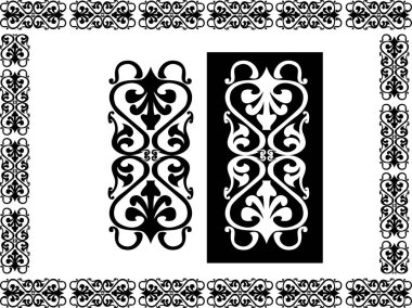 Siyah ve beyaz arkaplanda izole edilmiş klasik çiçek sanatı dikdörtgen sınır tasarımı kavramı