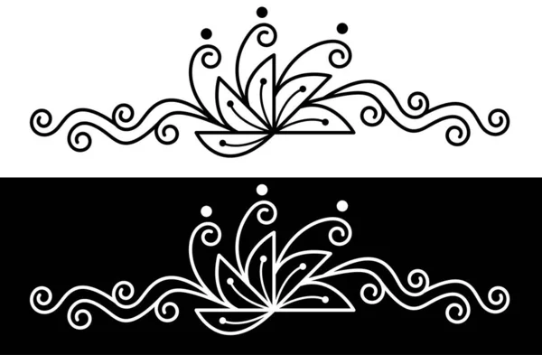 Concept Bordure Fleur Lotus Avec Des Feuilles Des Pétales Des — Image vectorielle