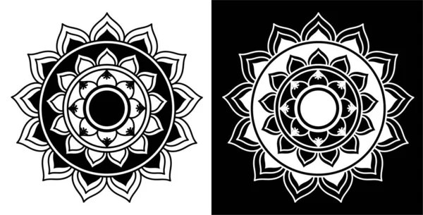 Schöne Mandala Design Konzept Der Geometrischen Formen Und Blütenblätter Isoliert — Stockvektor