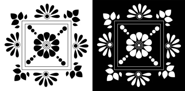 Indische Traditionelle Und Kulturelle Rangoli Mandala Design Konzept Der Floralen — Stockvektor