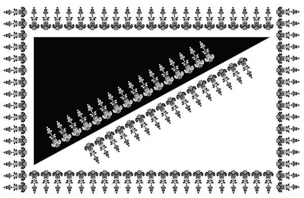 Rettangolo Bordo Cornice Concetto Linea Floreale Arte Isolato Sfondo Bianco — Vettoriale Stock