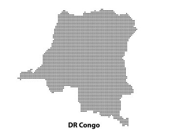 Tasarımınız için DR Kongo ülkesinin yarım tonlu noktalı haritası, Seyahat Resimleri konsepti.