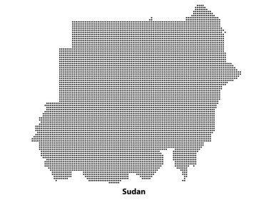 Tasarımınız için Sudan ülkesinin yarım ton noktalı haritası, Seyahat Resimleri konsepti.