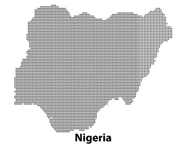 Wektor Pół Tonu Dotted Map Nigerii Kraju Dla Twojego Projektu — Wektor stockowy