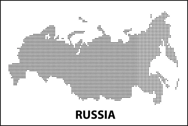 Tasarımınız için Rusya 'nın yarım tonlu Noktalı Haritası Seyahat Çizimi.