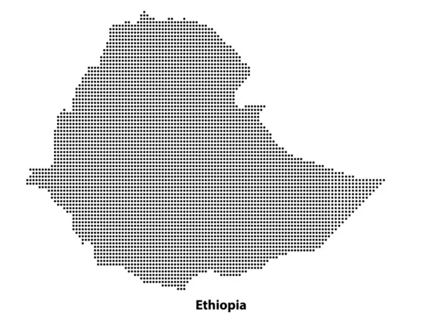 Wektor Pół Tonu Kropkowana Mapa Kraju Etiopia Dla Projektu Travel — Wektor stockowy