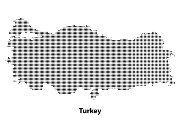 Vector Haltone Dotted Map Turkey Country Your Design Travel Illustration — 스톡 벡터
