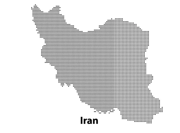 Vector Medio Tono Mapa Punteado Del País Irán Para Diseño — Archivo Imágenes Vectoriales