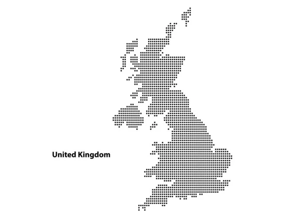 Vector Halftone Mapa Pontilhado Reino Unido País Para Seu Projeto — Vetor de Stock