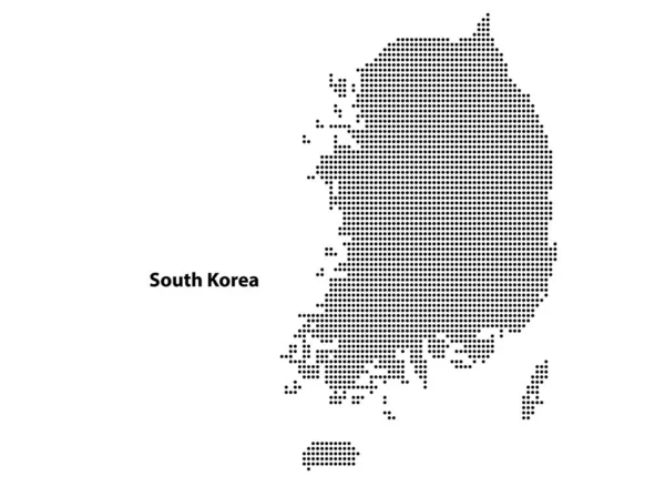 Vector Medio Tono Mapa Punteado Del País Corea Del Sur — Archivo Imágenes Vectoriales