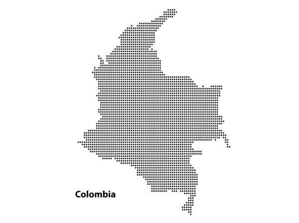 ベクトルハーフトーンあなたのデザイン 旅行イラストのコンセプトのためのコロンビア国の点線の地図 — ストックベクタ