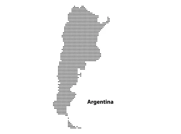 Vector Medio Tono Mapa Punteado Del País Argentina Para Diseño — Vector de stock