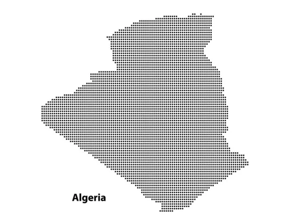 Vector Halftone Dotted Kaart Van Algerije Land Voor Ontwerp Travel — Stockvector