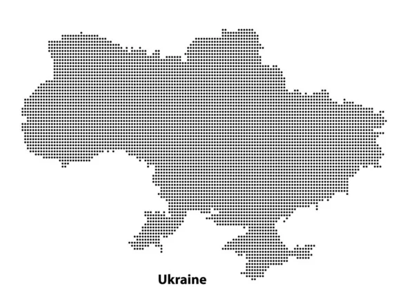 Vektor Halvton Prickad Karta Över Ukraina Land För Din Design — Stock vektor