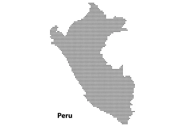 Vector Halftone Dotted Map Peru Country Your Design Travel Illustration — Stock Vector