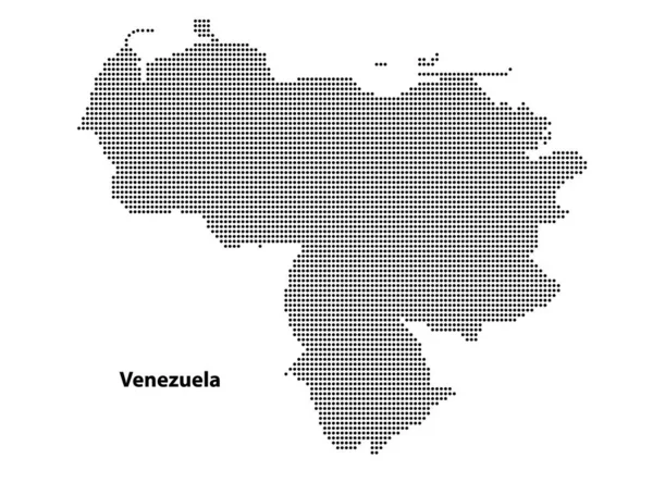 Vector Medio Tono Mapa Punteado Del País Venezuela Para Diseño — Archivo Imágenes Vectoriales
