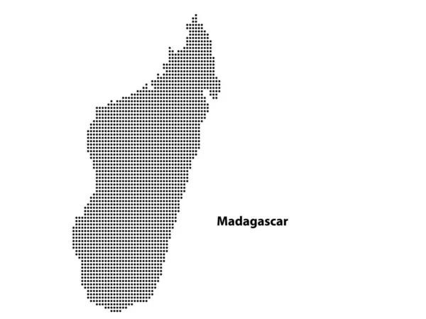 Vector Medio Tono Mapa Punteado Del País Madagascar Para Diseño — Archivo Imágenes Vectoriales