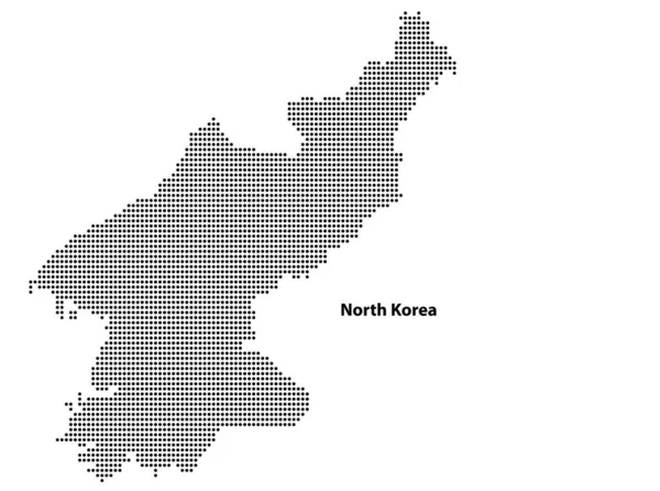 Vector Medio Tono Mapa Punteado Del País Corea Del Norte — Archivo Imágenes Vectoriales