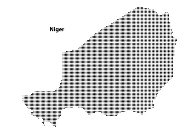 Wektor Pół Tonu Kropkowana Mapa Nigru Kraju Dla Projektu Travel — Wektor stockowy