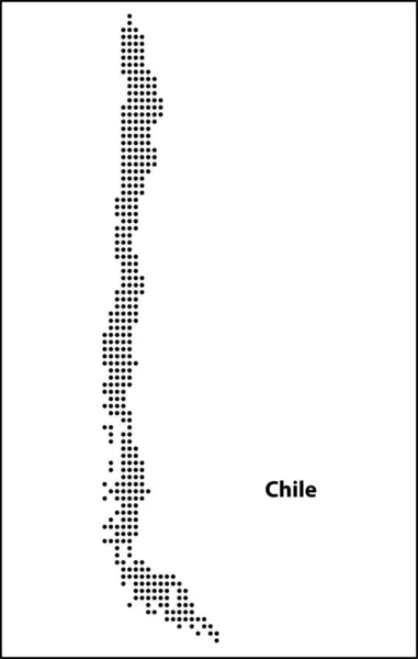 Vector Medio Tono Mapa Punteado Del País Chile Para Diseño — Archivo Imágenes Vectoriales