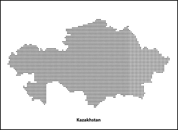 Tasarımınız Için Kazakistan Ülkesinin Yarım Tonlu Noktalı Haritası Seyahat Resimleri — Stok Vektör