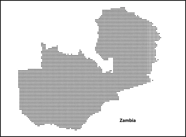 Tasarım, Seyahat Çizimi konseptiniz için Zambiya ülkesinin yarım tonlu noktalı haritası.